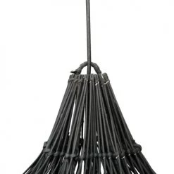 Bazar Bizar Suspensions Abat-jour Pour Suspension En Rotin Noir XL -Luminaires Bord de mer Soldes abat jour pour suspension en rotin noir xl 2