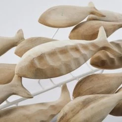 Luminaires Bord de mer Soldes -Luminaires Bord de mer Soldes applique banc de poissons en acacia sculpte sur socle en metal 1000 9 30 211098 2