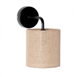 Maisons Du Monde Appliques Murales Et Spots Applique Murale En Métal Noir Et Abat Jour En Jute