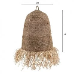 Pirouette Paris Suspensions Cache-ampoule En Fibres Végétales Avec Franges -Luminaires Bord de mer Soldes cache ampoule en fibres vegetales avec franges 3