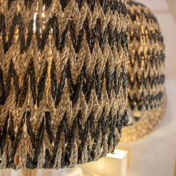 Pirouette Paris Suspensions Cache Ampoule En Jonc De Mer Noir -Luminaires Bord de mer Soldes cache ampoule en jonc de mer noir 2