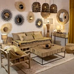 Pirouette Paris Suspensions Cache Ampoule En Jonc De Mer Noir -Luminaires Bord de mer Soldes cache ampoule en jonc de mer noir 3