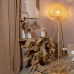 Now’s Home Lampadaires Lampadaire En Bambou Pieds En Bois H165 -Luminaires Bord de mer Soldes lampadaire en bambou pieds en bois h165 2