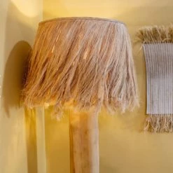 Now’s Home Lampadaires Lampadaire En Bois D'acajou Et Abat Jour -Luminaires Bord de mer Soldes lampadaire en bois d acajou et abat jour 2