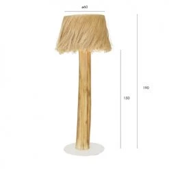 Now’s Home Lampadaires Lampadaire En Bois D'acajou Et Abat Jour -Luminaires Bord de mer Soldes lampadaire en bois d acajou et abat jour 4