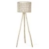 Maisons Du Monde Lampadaires Lampadaire En Bois D'eucalyptus Et Abat-jour En Fil De Coton Tressé Main écru H162