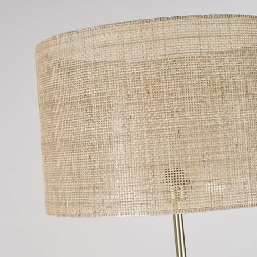 Maisons Du Monde Lampadaires Lampadaire En Métal Doré Et Abat-jour Cannage En Rotin Tressé H168 2 Maisons Du Monde Lampadaires Lampadaire En Métal Doré Et Abat-jour Cannage En Rotin Tressé H168 – Image 2