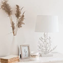 Maisons Du Monde Lampes à Poser Lampe Corail Et Abat-jour Blancs -Luminaires Bord de mer Soldes lampe corail et abat jour blancs 1000 14 38 178429 2