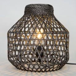 Sampa Helios Lampes à Poser Lampe De Table En Rattan Noir -Luminaires Bord de mer Soldes lampe de table en rattan noir 3