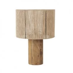 Maisons Du Monde Lampes à Poser Lampe En Bois De Manguier Et Abat-jour En Fil De Jute Tressé Main
