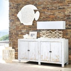 Maisons Du Monde Lampes à Poser Lampe En Bois Flotté Et Abat-jour Blanc -Luminaires Bord de mer Soldes lampe en bois flotte et abat jour blanc 1000 9 18 191242 2