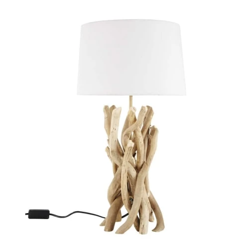 Maisons Du Monde Lampes à Poser Lampe En Bois Flotté Et Abat-jour En Coton H 55 Cm 1 Maisons Du Monde Lampes à Poser Lampe En Bois Flotté Et Abat-jour En Coton H 55 Cm