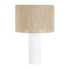Maisons Du Monde Lampes à Poser Lampe En Céramique Blanche Et Abat-jour En Corde De Jute H73