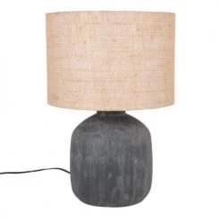 Maisons Du Monde Lampes à Poser Lampe En Céramique Noire Et Abat-jour En Jute