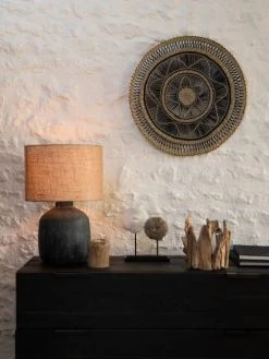 Maisons Du Monde Lampes à Poser Lampe En Céramique Noire Et Abat-jour En Jute -Luminaires Bord de mer Soldes lampe en ceramique noire et abat jour en jute 1000 12 26 210438 2