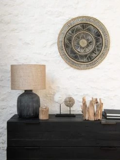 Maisons Du Monde Lampes à Poser Lampe En Céramique Noire Et Abat-jour En Jute -Luminaires Bord de mer Soldes lampe en ceramique noire et abat jour en jute 1000 12 26 210438 3