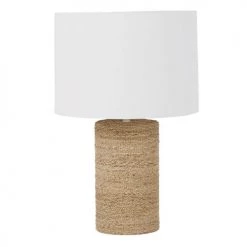 Maisons Du Monde Lampes à Poser Lampe En Corde Et Abat-jour En Lin Blanc H62