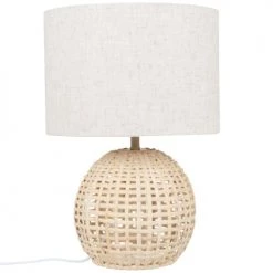 Maisons Du Monde Lampes à Poser Lampe En Rotin Et Abat-jour En Lin Recyclé