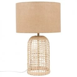 Maisons Du Monde Lampes à Poser Lampe En Rotin Tressé Et Abat-jour En Lin Beige