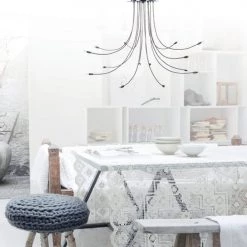 Keria Suspensions Plafonnier En Métal Argenté -Luminaires Bord de mer Soldes plafonnier en metal argente 3