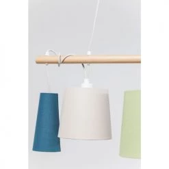 Kare Design Suspensions Suspension 5 Abat-jours En Textile Et Frêne -Luminaires Bord de mer Soldes suspension 5 abat jours en textile et frene 2