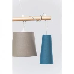 Kare Design Suspensions Suspension 5 Abat-jours En Textile Et Frêne -Luminaires Bord de mer Soldes suspension 5 abat jours en textile et frene 3