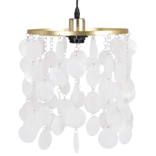 Maisons Du Monde Suspensions Suspension à Pampilles En Nacre écrue Et Métal Doré 1 Maisons Du Monde Suspensions Suspension à Pampilles En Nacre écrue Et Métal Doré