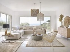 Maisons Du Monde Suspensions Suspension Avec Abat-jour Tressé En Macramé Coloris Blanc -Luminaires Bord de mer Soldes suspension avec abat jour tresse en macrame coloris blanc 1000 16 8 212142 3
