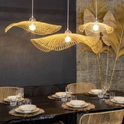 Now’s Home Suspensions Suspension En Bambou Tressé D100 -Luminaires Bord de mer Soldes suspension en bambou tresse d100 3