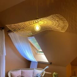 Now’s Home Suspensions Suspension En Bambou Tressé D100 -Luminaires Bord de mer Soldes suspension en bambou tresse d100 4