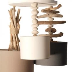 Coc'art Suspensions Suspension En Bois Blanc -Luminaires Bord de mer Soldes suspension en bois blanc 2