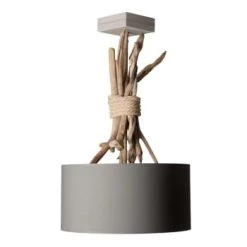 Coc'art Suspensions Suspension En Bois Taupe -Luminaires Bord de mer Soldes suspension en bois gris 8