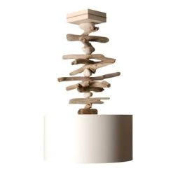 Coc'art Suspensions Suspension En Bois Taupe -Luminaires Bord de mer Soldes suspension en bois ivoire 1