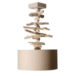 Coc'art Suspensions Suspension En Bois Gris -Luminaires Bord de mer Soldes suspension en bois taupe