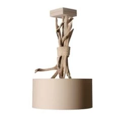 Coc'art Suspensions Suspension En Bois Gris -Luminaires Bord de mer Soldes suspension en bois taupe 6