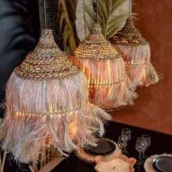 Now’s Home Suspensions Suspension En Feuilles D'abaca -Luminaires Bord de mer Soldes suspension en feuilles d abaca 2