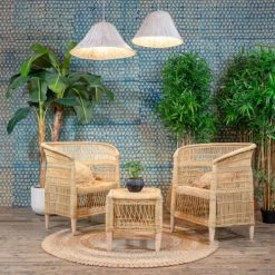 Now’s Home Suspensions Suspension En Feuilles De Palmier Blanche 40x21cm -Luminaires Bord de mer Soldes suspension en feuilles de palmier blanche 40x21cm 2