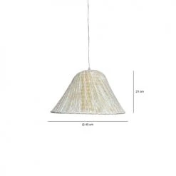 Now’s Home Suspensions Suspension En Feuilles De Palmier Blanche 40x21cm -Luminaires Bord de mer Soldes suspension en feuilles de palmier blanche 40x21cm 5