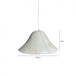 Now’s Home Suspensions Suspension En Feuilles De Palmier Blanche 55x28cm -Luminaires Bord de mer Soldes suspension en feuilles de palmier blanche 55x28cm 5