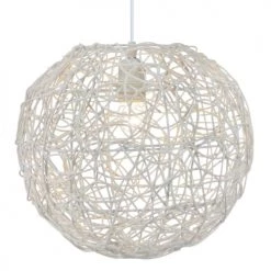 Keria Suspensions Suspension En Rotin Blanc