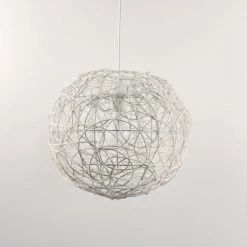 Keria Suspensions Suspension En Rotin Blanc -Luminaires Bord de mer Soldes suspension en rotin blanc 3