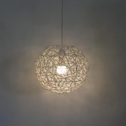 Keria Suspensions Suspension En Rotin Blanc -Luminaires Bord de mer Soldes suspension en rotin blanc 4