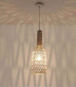 Lussiol Lighting Suspensions Suspension En Rotin Blanc D. 19 Cm -Luminaires Bord de mer Soldes suspension en rotin blanc d 19 cm 2