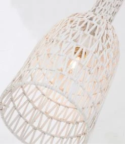 Lussiol Lighting Suspensions Suspension En Rotin Blanc D. 19 Cm -Luminaires Bord de mer Soldes suspension en rotin blanc d 19 cm 5
