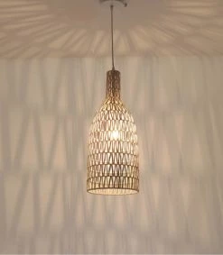 Lussiol Lighting Suspensions Suspension En Rotin Blanc D. 22 Cm -Luminaires Bord de mer Soldes suspension en rotin blanc d 22 cm 2