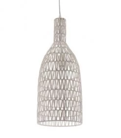 Lussiol Lighting Suspensions Suspension En Rotin Blanc D. 22 Cm