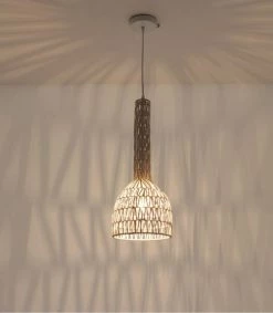 Lussiol Lighting Suspensions Suspension En Rotin Blanc D. 23 Cm -Luminaires Bord de mer Soldes suspension en rotin blanc d 23 cm 2