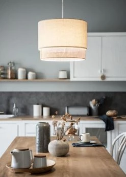 Maisons Du Monde Suspensions Suspension En Rotin Et Coton Gris -Luminaires Bord de mer Soldes suspension en rotin et coton gris 1000 4 14 223792 4
