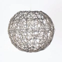 Keria Suspensions Suspension En Rotin Gris -Luminaires Bord de mer Soldes suspension en rotin gris 2