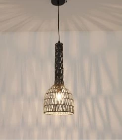 Lussiol Lighting Suspensions Suspension En Rotin Gris D. 23 Cm -Luminaires Bord de mer Soldes suspension en rotin gris d 23 cm 2